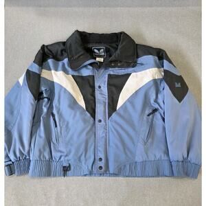 Couloir Ski Snow Jacket Coat Men's Size 48. Blue Black Hood Zip Out Lining VTG